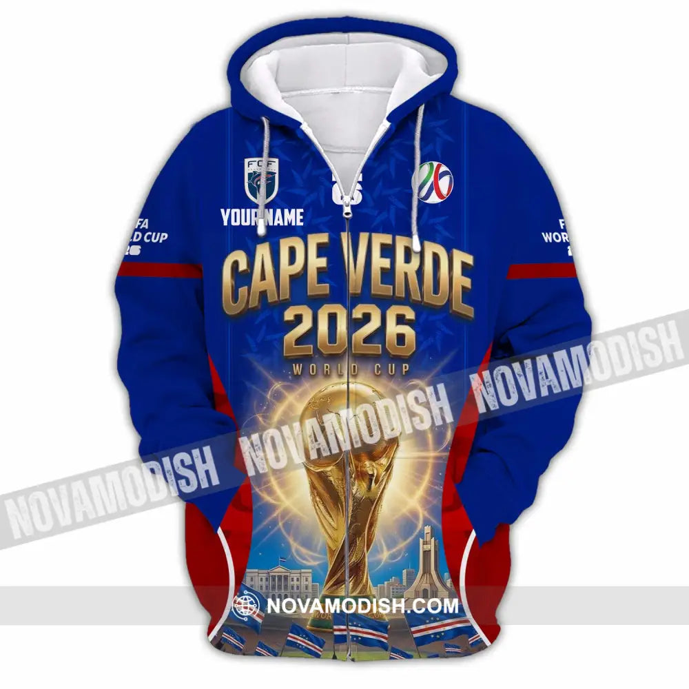 Unisex Shirt - Custom Cape Verde World Cup 2026 Shirt - Zipper Hoodie / S - T-shirt