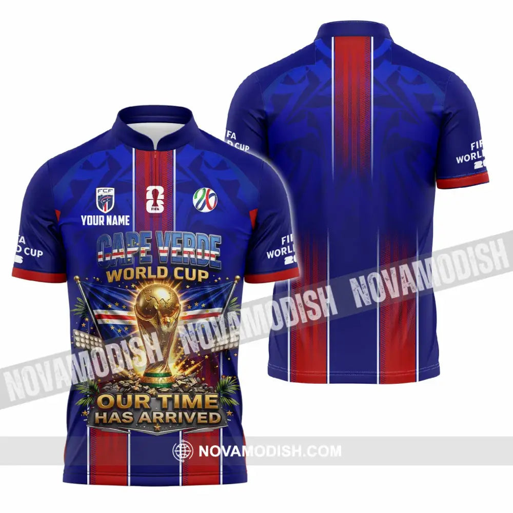 Unisex Shirt - Custom Cape Verde World Cup 2026 Shirt - Zipper Polo Shirt / S - T-shirt