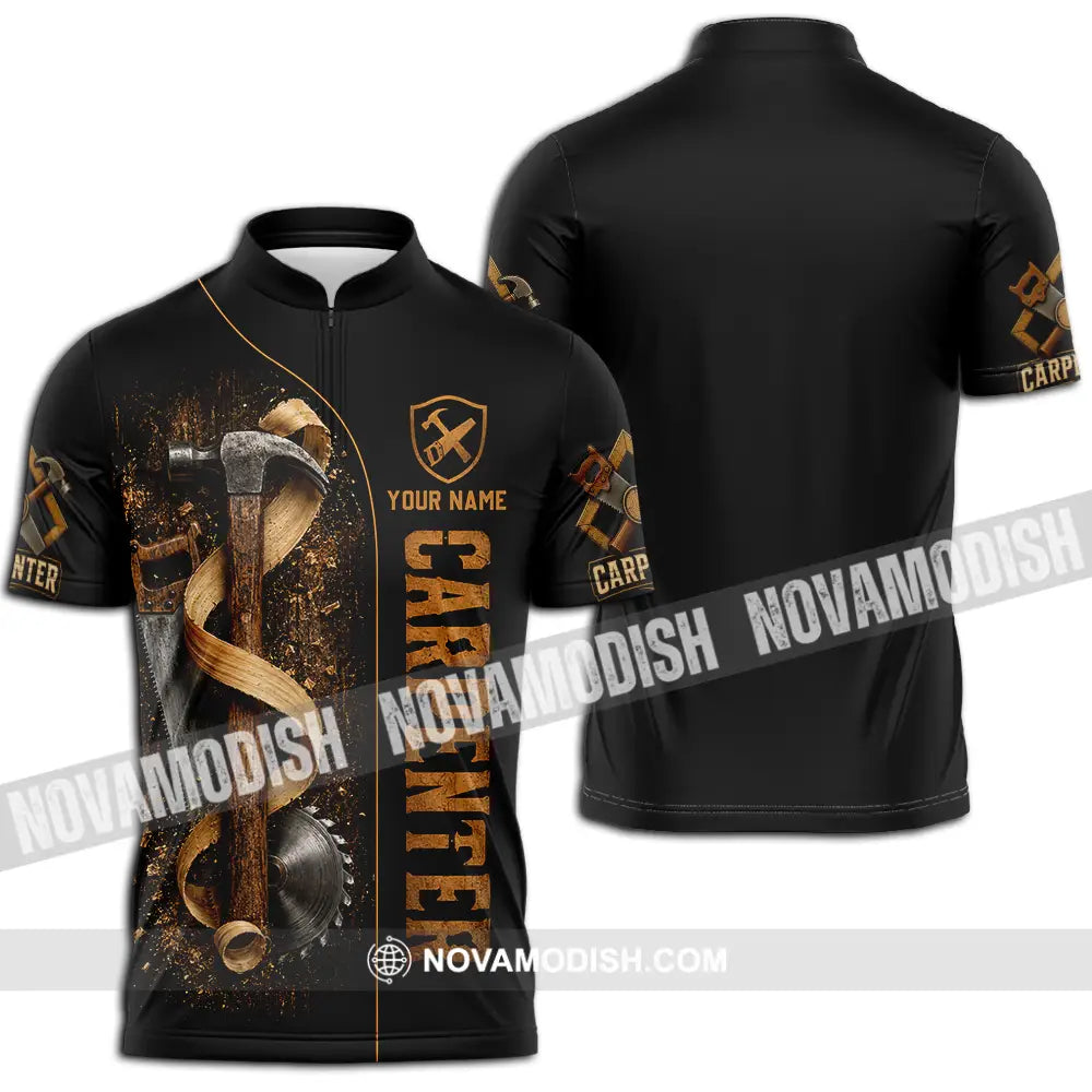 Unisex Shirt - Custom Carpenter Shirt - Zipper Polo Shirt / S - T-shirt
