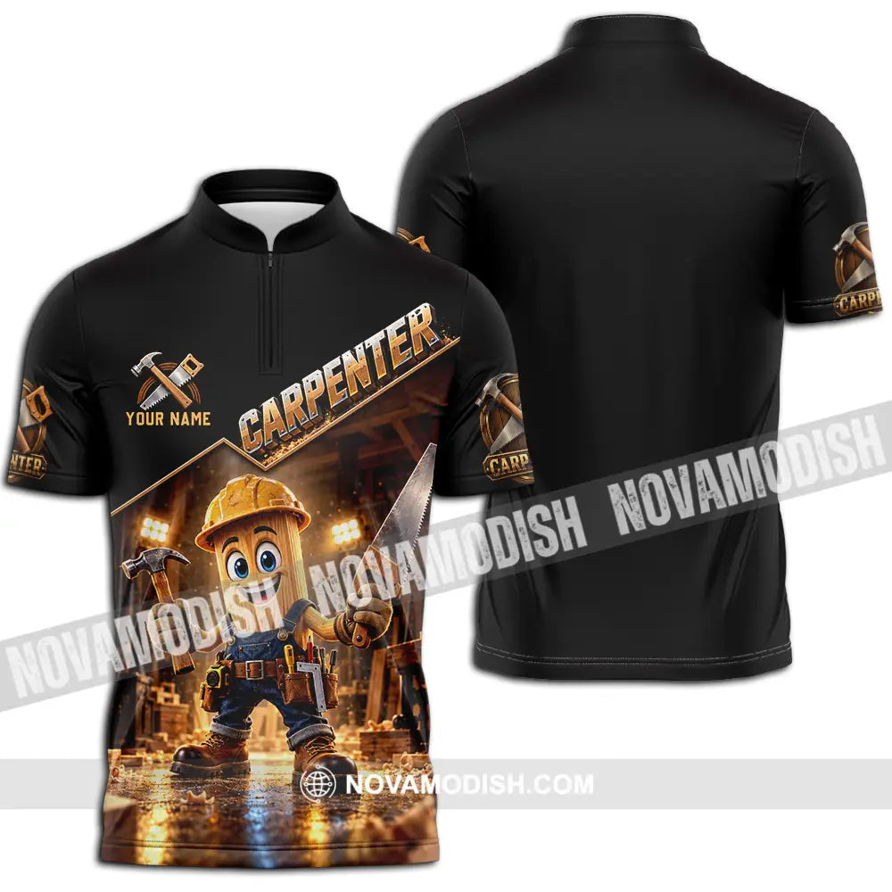 Unisex Shirt - Custom Carpenter Shirt - Zipper Polo Shirt / S - T-shirt