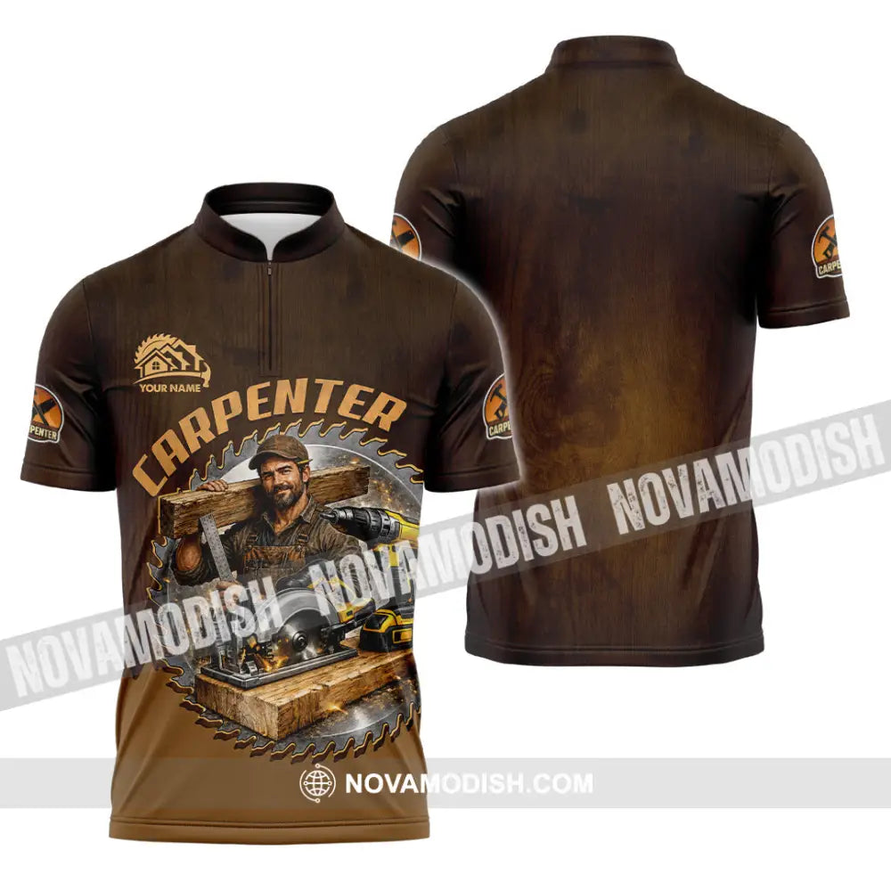 Unisex Shirt - Custom Carpenter Shirt - Zipper Polo Shirt / S - T-shirt