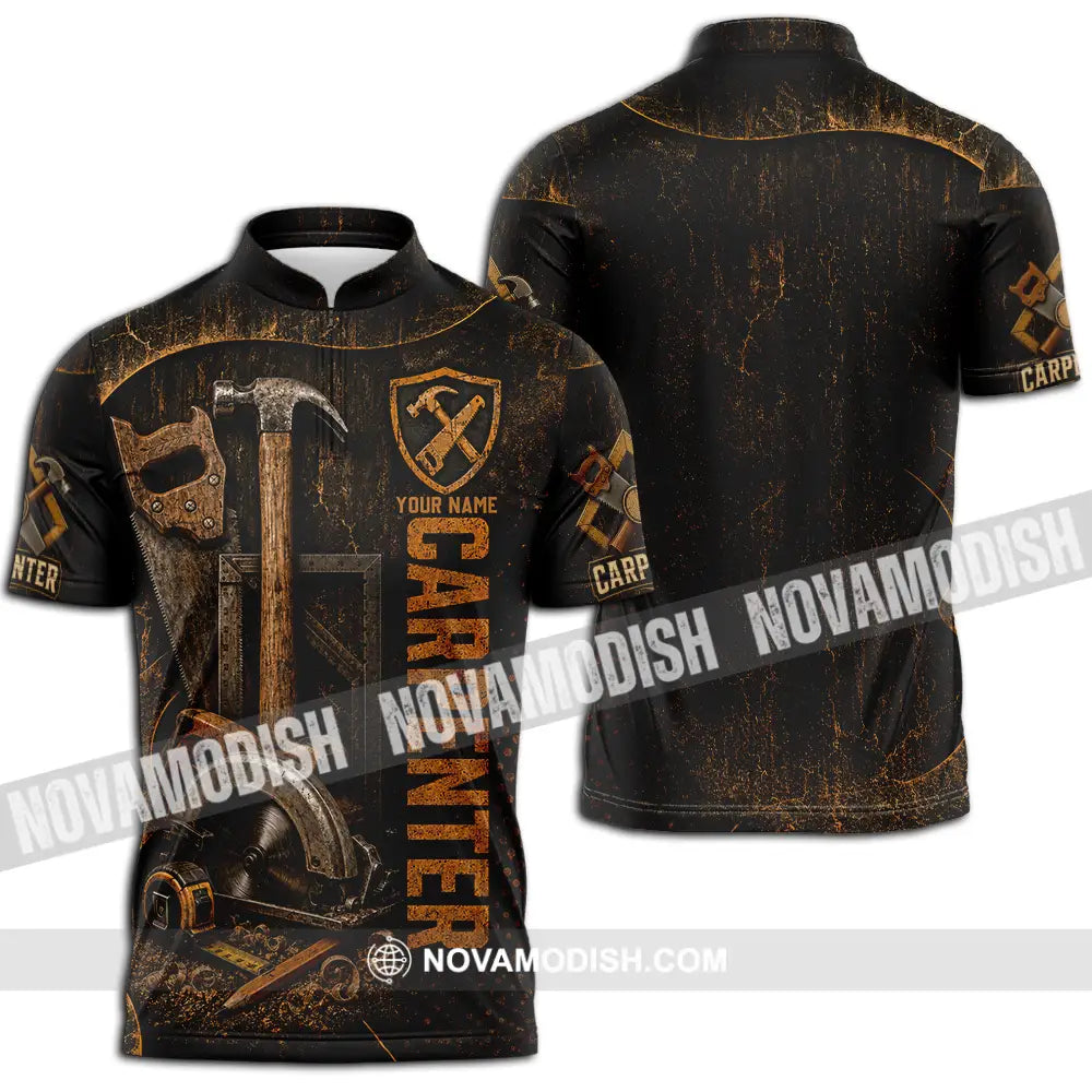 Unisex Shirt - Custom Carpenter Shirt - Zipper Polo Shirt / S - T-shirt