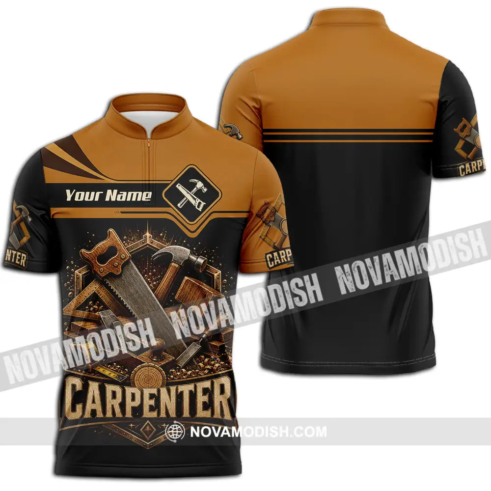 Unisex Shirt - Custom Carpenter Shirt - Zipper Polo Shirt / S - T-shirt
