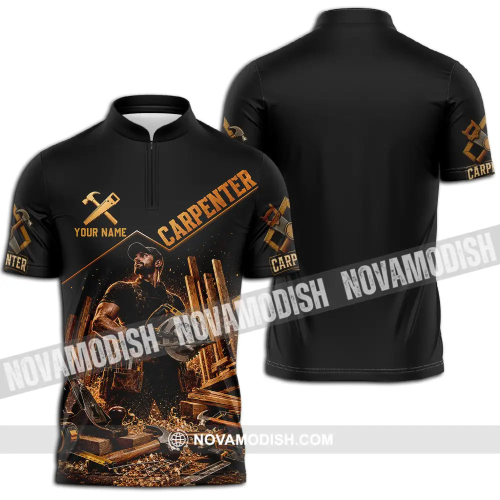 Unisex Shirt - Custom Carpenter Shirt - Zipper Polo Shirt / S - T-shirt