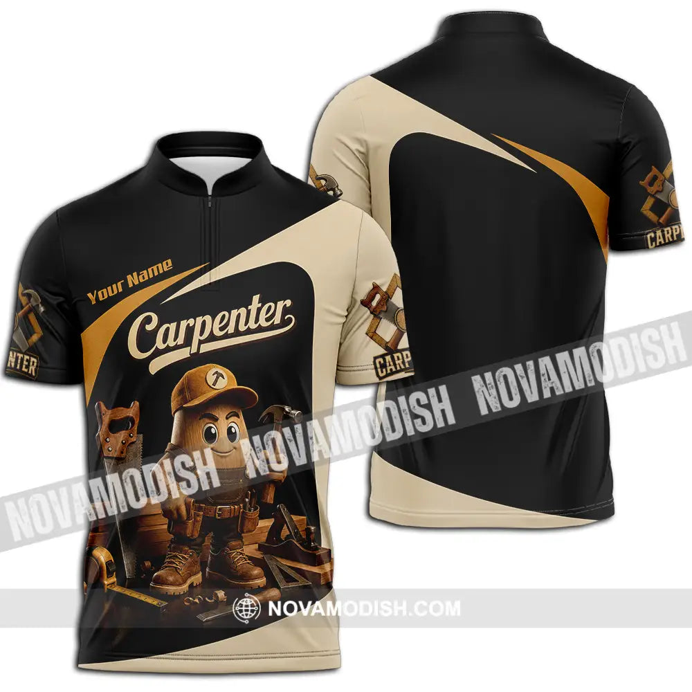 Unisex Shirt - Custom Carpenter Shirt - Zipper Polo Shirt / S - T-shirt