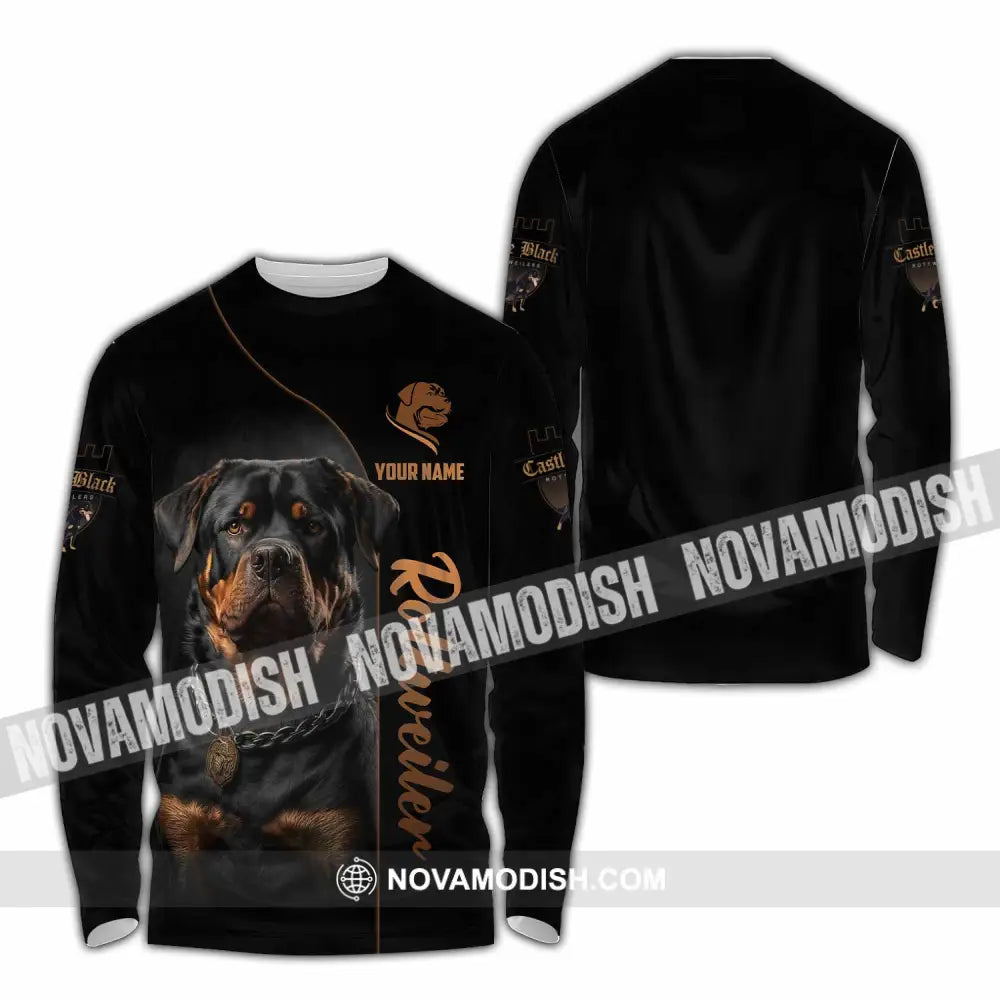 Unisex Shirt - Custom Castle Black Rottweilers Dog Shirt Long Sleeve Shirt / S T-shirt