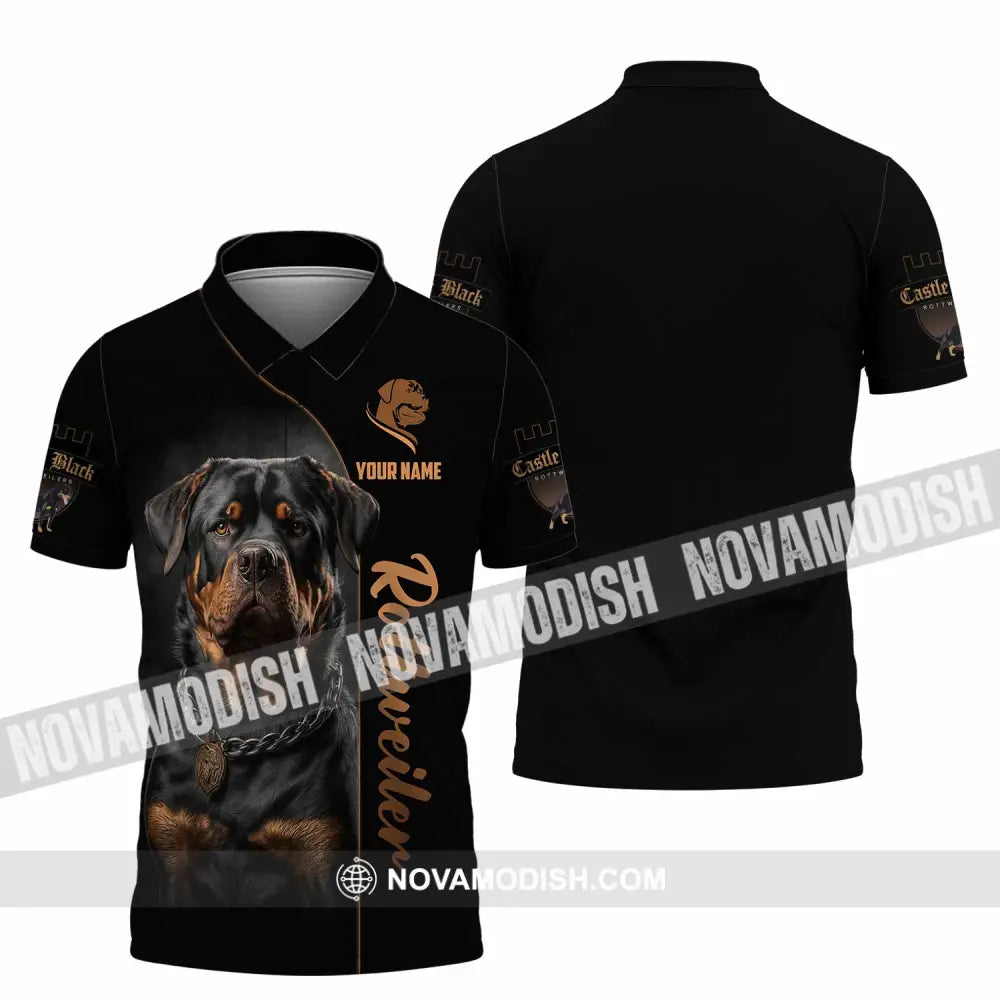 Unisex Shirt - Custom Castle Black Rottweilers Dog Shirt Polo Shirt / S T-shirt