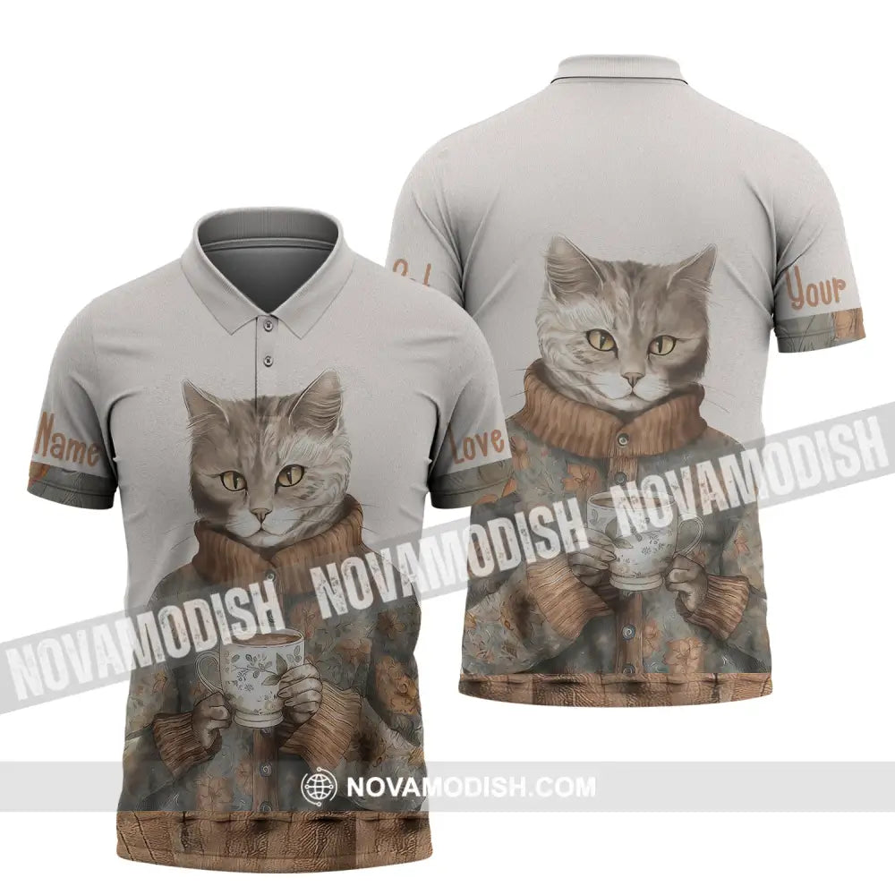 Unisex Shirt Custom Cat Lover T-Shirt For Pet Lovers Polo / S