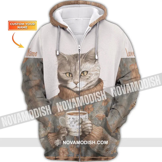 Unisex Shirt Custom Cat Lover T-Shirt For Pet Lovers Zipper Hoodie / S