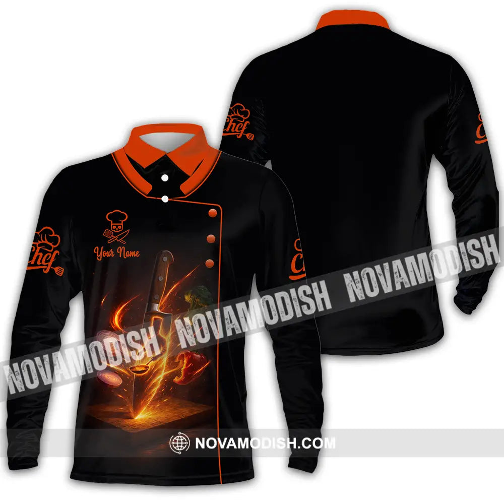 Unisex Shirt - Custom Chef 3D Shirt Long Sleeve Polo / S T-shirt