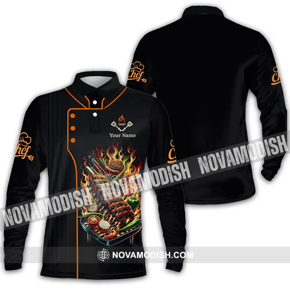 Unisex Shirt - Custom Chef 3D Shirt Long Sleeve Polo / S T-shirt
