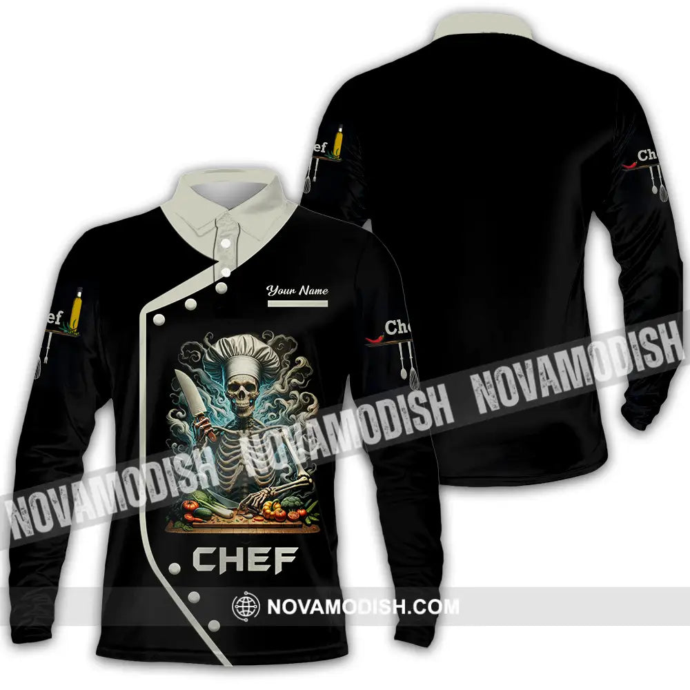 Unisex Shirt - Custom Chef 3D Shirt Long Sleeve Polo / S T-shirt