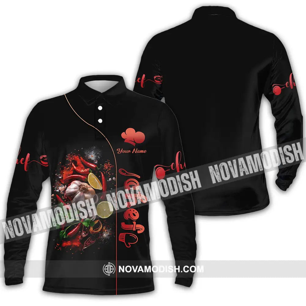Unisex Shirt - Custom Chef 3D Shirt Long Sleeve Polo / S T-shirt