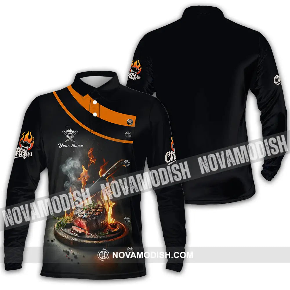 Unisex Shirt - Custom Chef 3D Shirt Long Sleeve Polo / S T-shirt