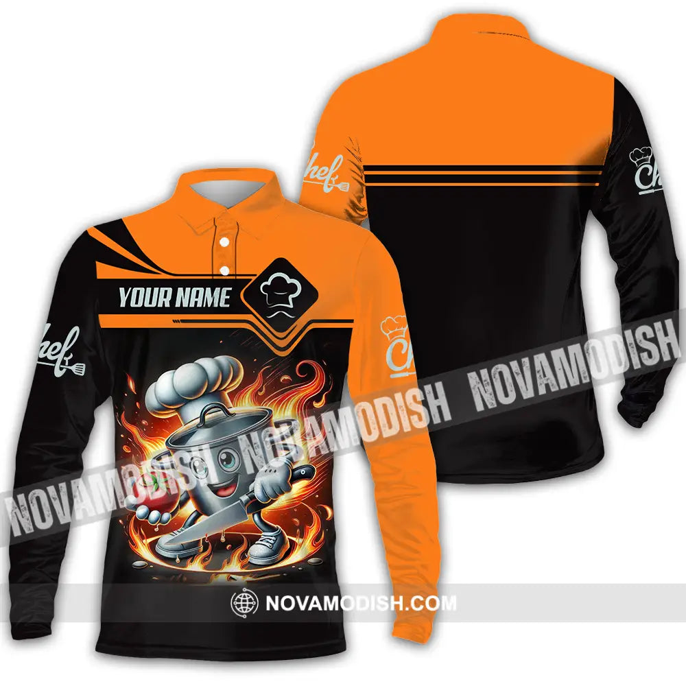 Unisex Shirt - Custom Chef 3D Shirt Long Sleeve Polo / S T-shirt