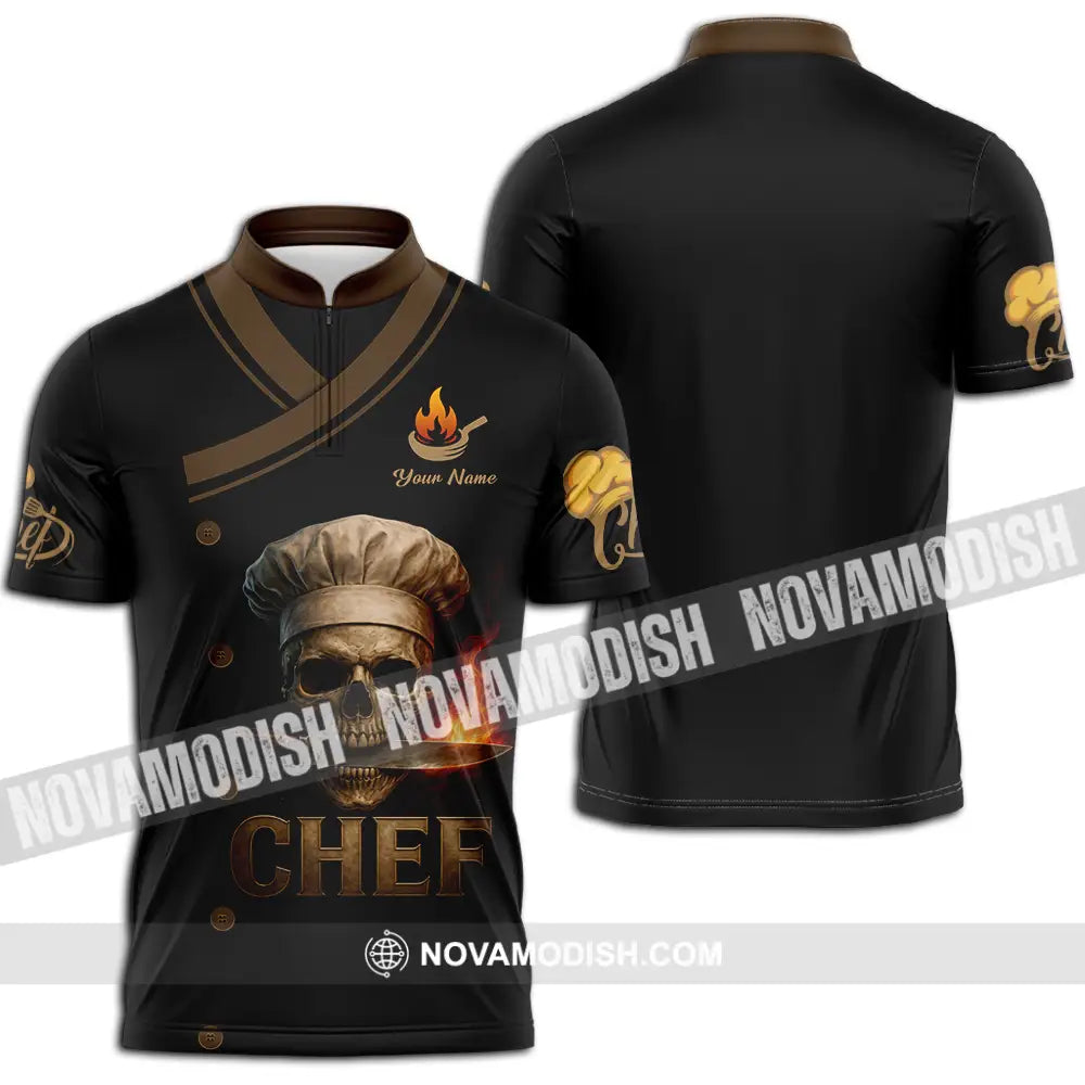Unisex Shirt - Custom Chef 3D Shirt Zipper Polo Shirt / S T-shirt