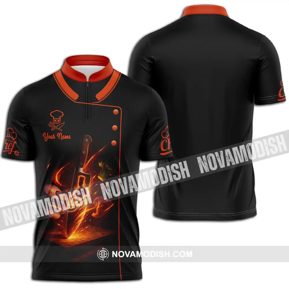 Unisex Shirt - Custom Chef 3D Shirt Zipper Polo Shirt / S T-shirt