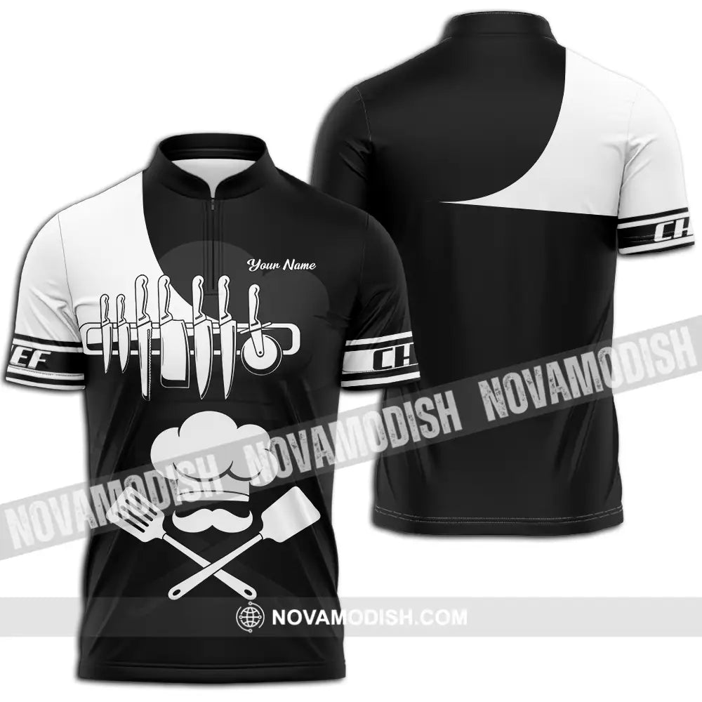 Unisex Shirt - Custom Chef 3D Shirt Zipper Polo Shirt / S T-shirt