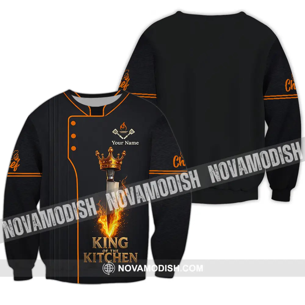 Unisex Shirt - Custom Chef King Kitchen 3D Shirt Long Sleeve / S T-shirt