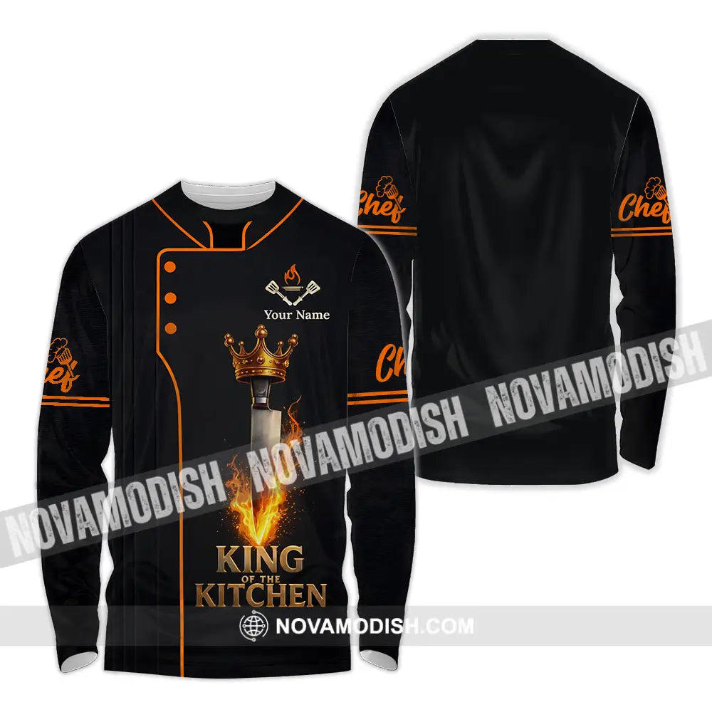 Unisex Shirt - Custom Chef King Kitchen 3D Shirt Long Sleeve Shirt / S T-shirt