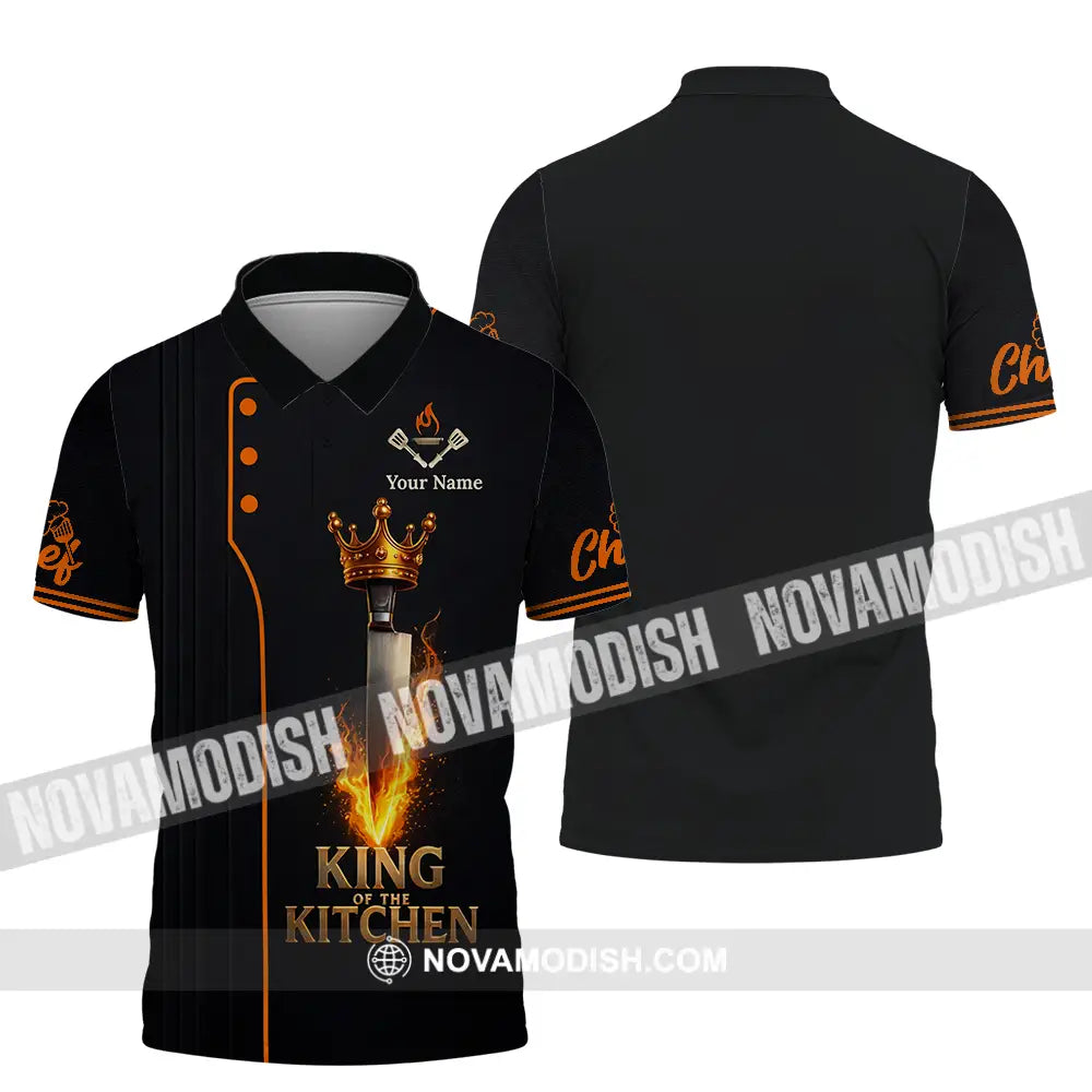 Unisex Shirt - Custom Chef King Kitchen 3D Shirt Polo Shirt / S T-shirt