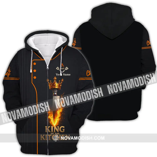 Unisex Shirt - Custom Chef King Kitchen 3D Shirt Zipper Hoodie / S T-shirt