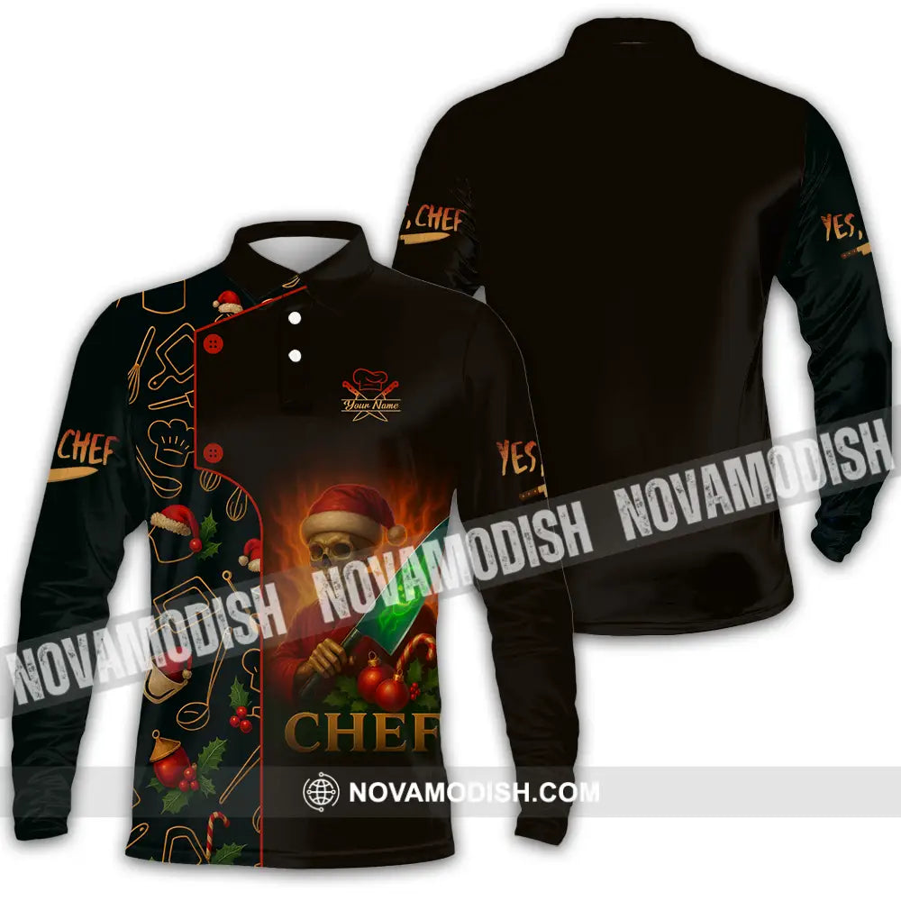 Unisex Shirt - Custom Chef Shirt Long Sleeve Polo / S T-shirt