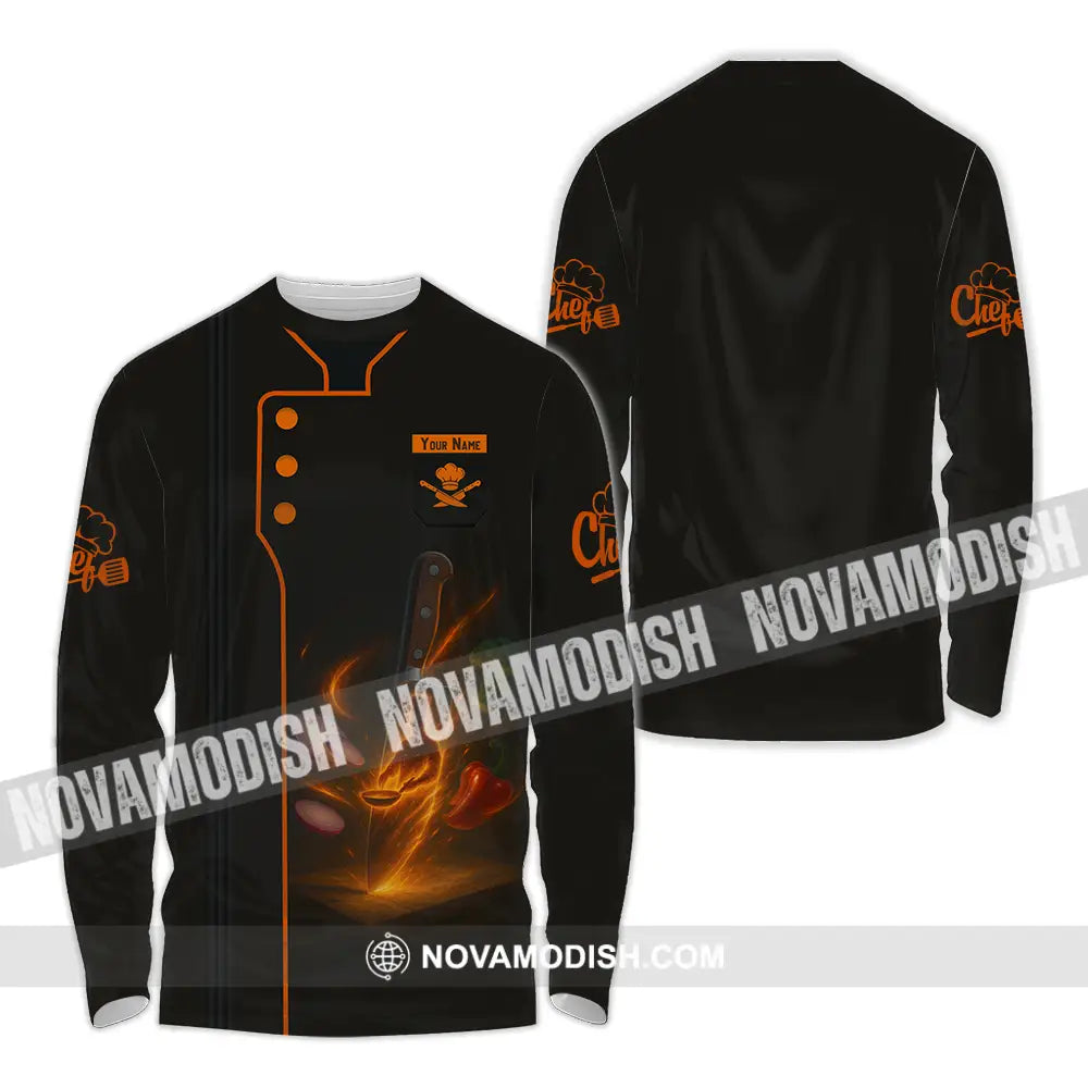 Unisex Shirt - Custom Chef Shirt Long Sleeve Shirt / S T-shirt
