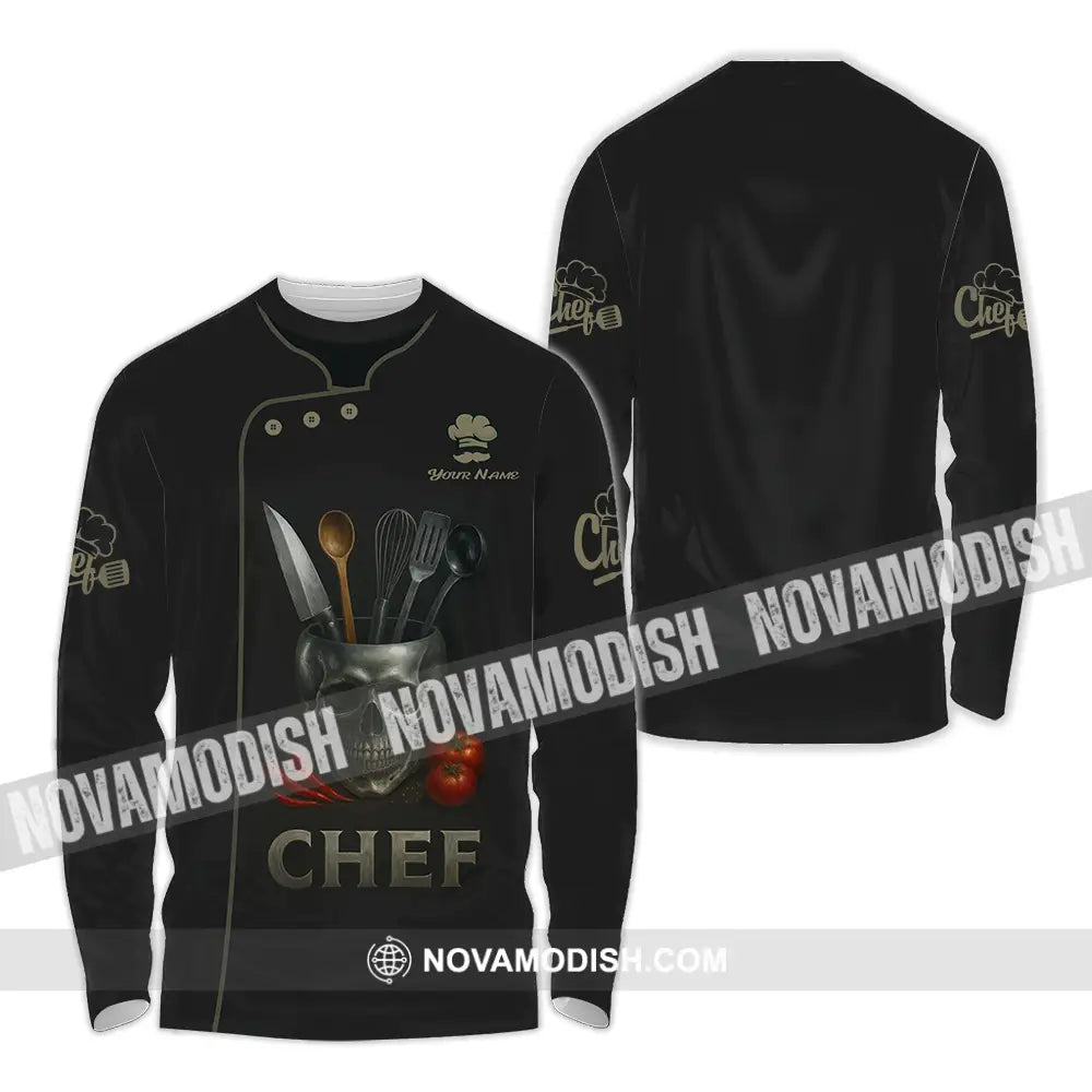 Unisex Shirt - Custom Chef Shirt Long Sleeve Shirt / S T-shirt