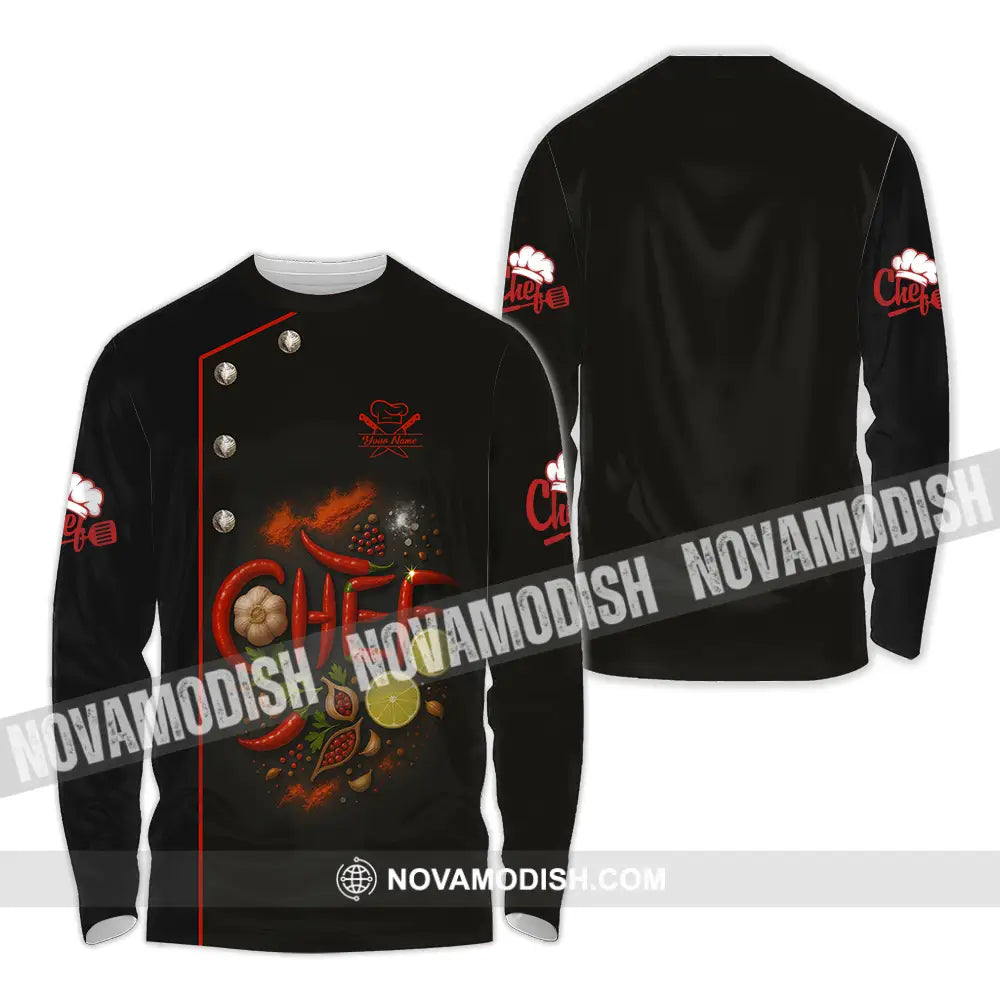Unisex Shirt - Custom Chef Shirt Long Sleeve Shirt / S T-shirt