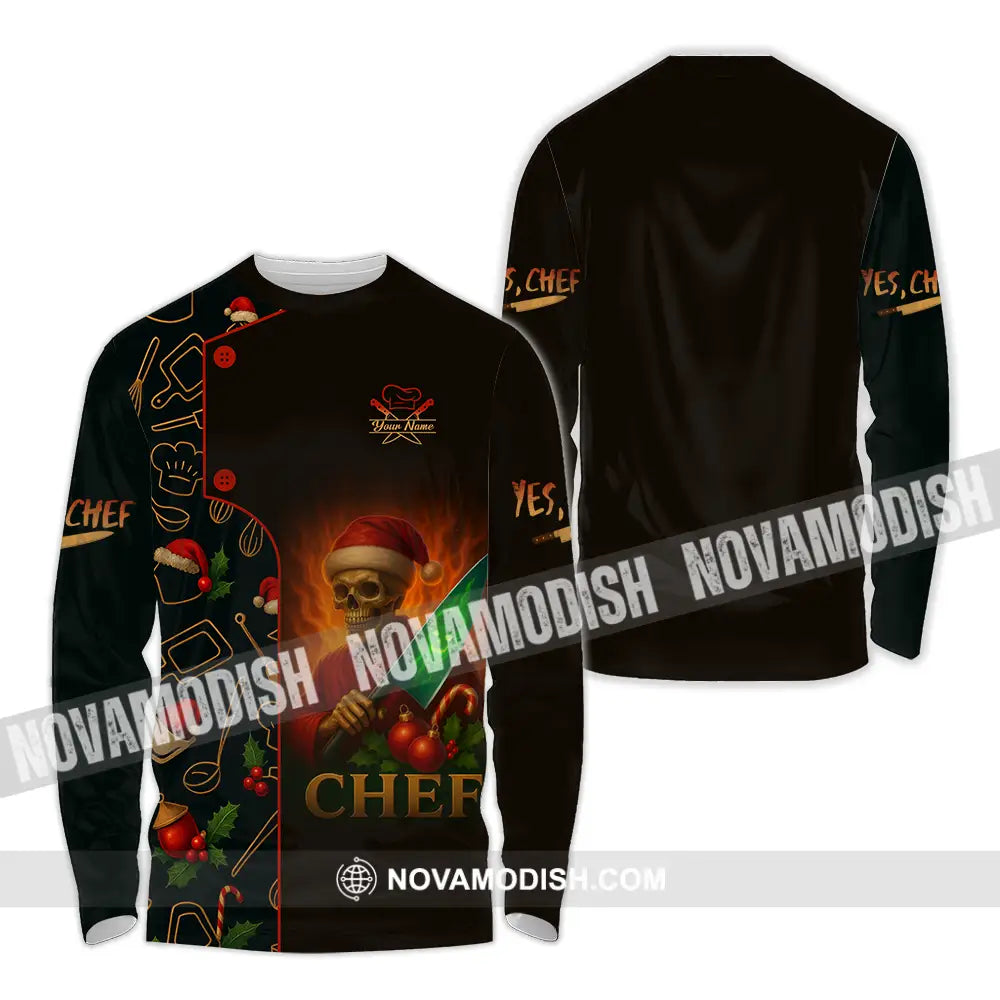 Unisex Shirt - Custom Chef Shirt Long Sleeve Shirt / S T-shirt