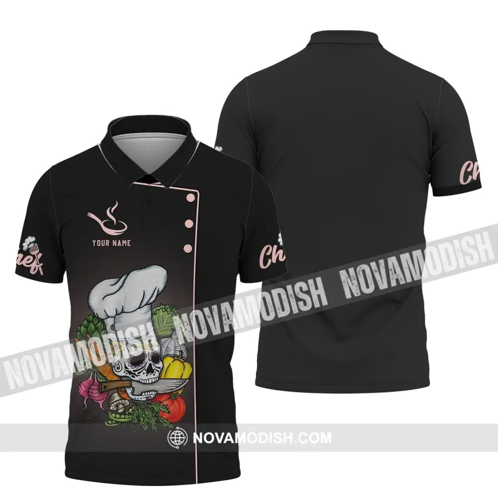 Unisex Shirt - Custom Chef Name Shirt - Chef Shirt - Chef Name Gift For Kitchen Lover Bone Chef Polo Shirt / S T-shirt