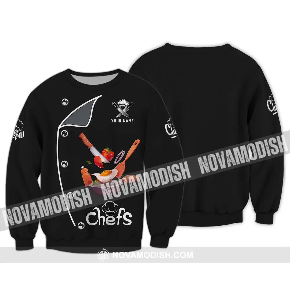 Unisex Shirt - Custom Chef Name Shirt - Chef Shirt - Chef Name Gift For Kitchen Lover Gift For Chefs Long Sleeve / S
