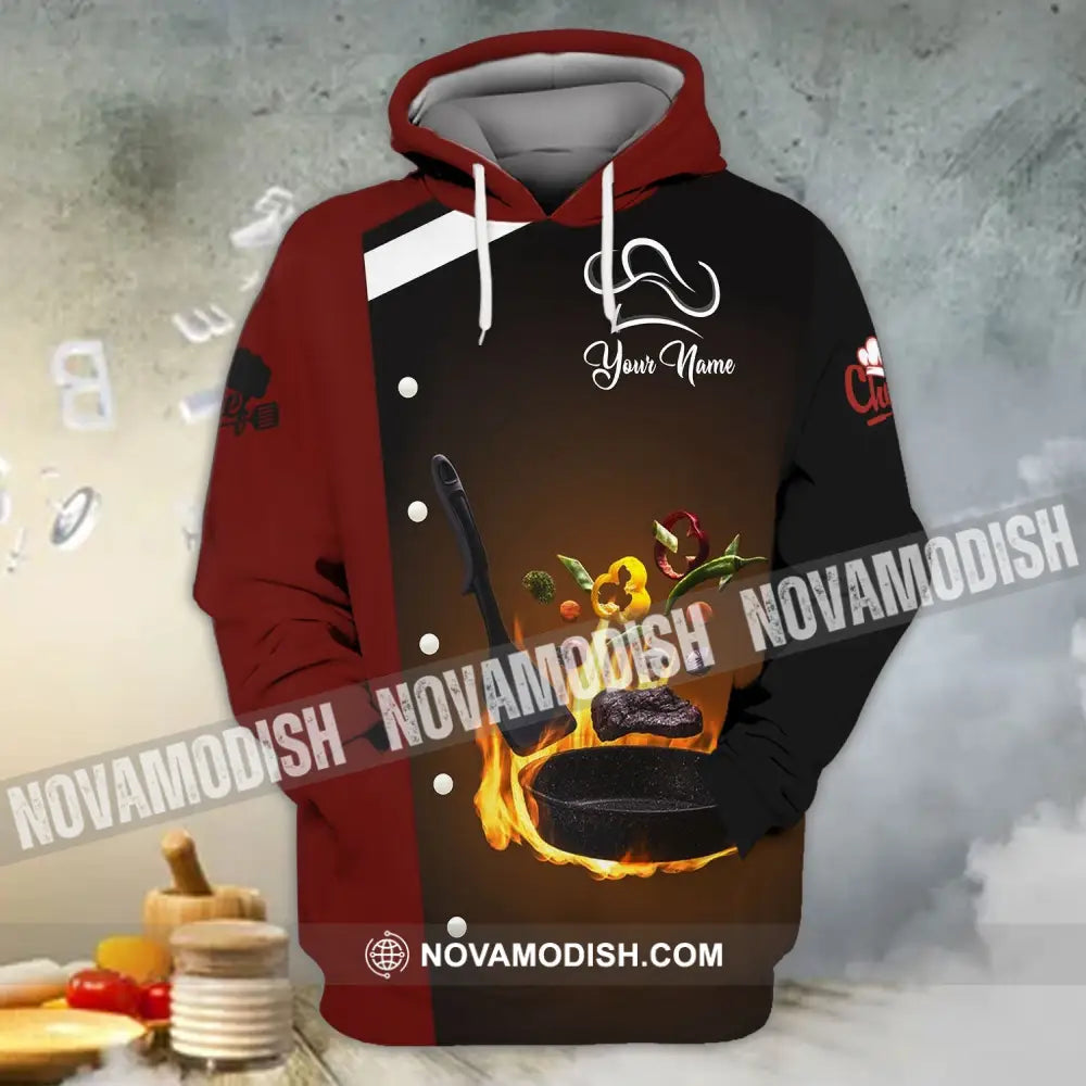 Unisex Shirt - Custom Chef Name T-Shirt Kitchen Fire Shirt Hoodie / S T-shirt