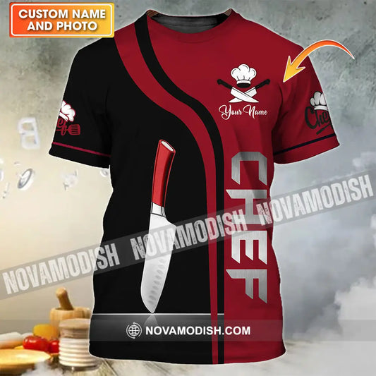 Unisex Shirt - Custom Chef Name T-Shirt Kitchen Knife T-shirt