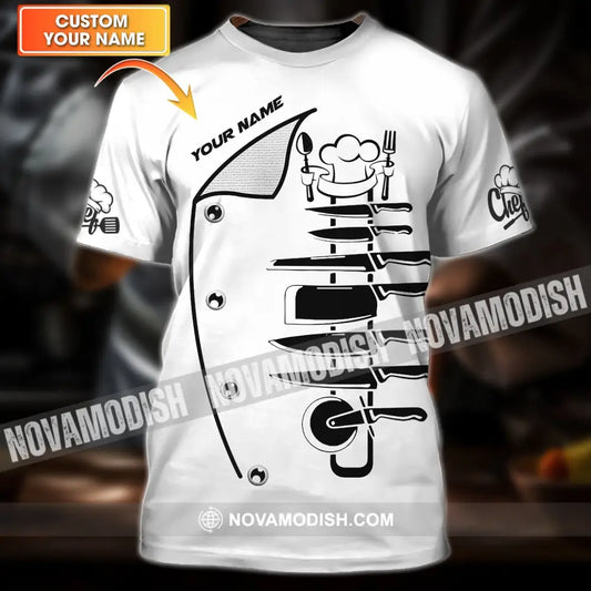 Unisex Shirt - Custom Chef Name T-Shirt Kitchen Knife Collection Shirt T-shirt