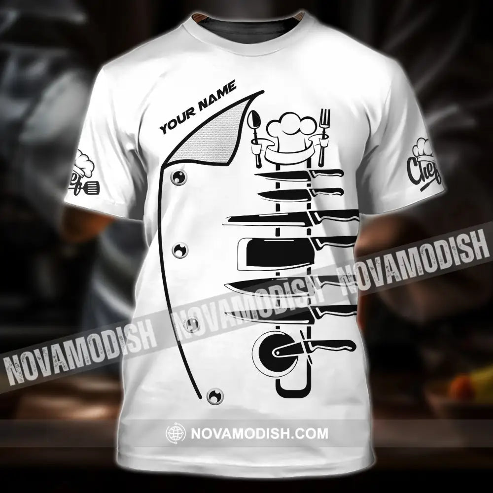 Unisex Shirt - Custom Chef Name T-Shirt Kitchen Knife Collection Shirt T-Shirt / S T-shirt