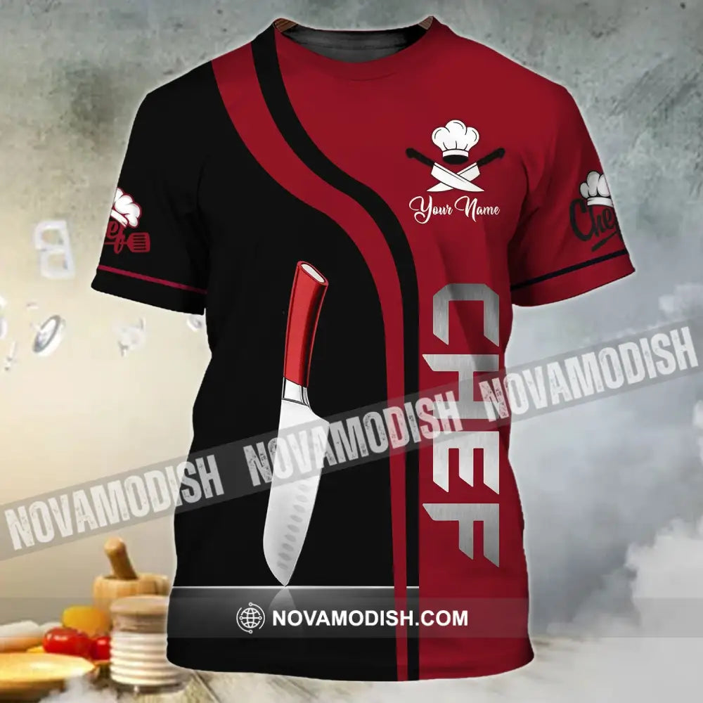 Unisex Shirt - Custom Chef Name T-Shirt Kitchen Knife T-Shirt / S T-shirt