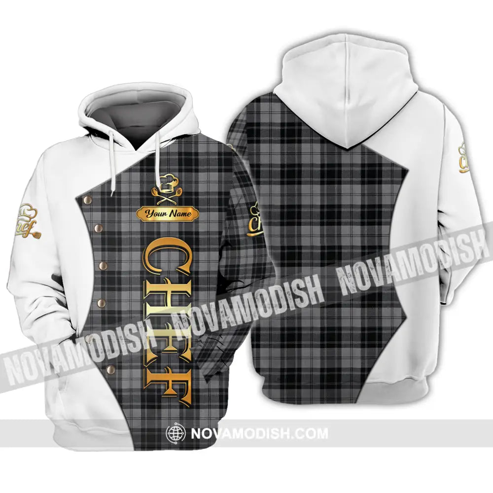Unisex Shirt - Custom Chef Name Shirt White And Caro Hoodie / S T-shirt