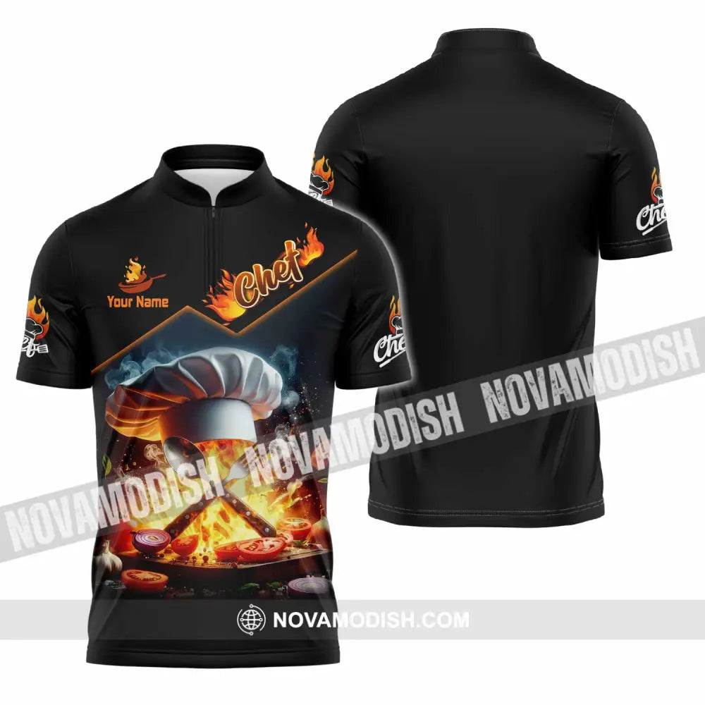 Unisex Shirt - Custom Chef Shirt - Zipper Polo Shirt / S - T-shirt