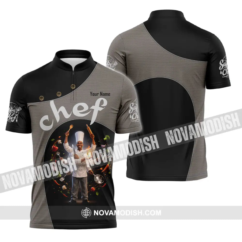 Unisex Shirt - Custom Chef Shirt - Zipper Polo Shirt / S - T-shirt