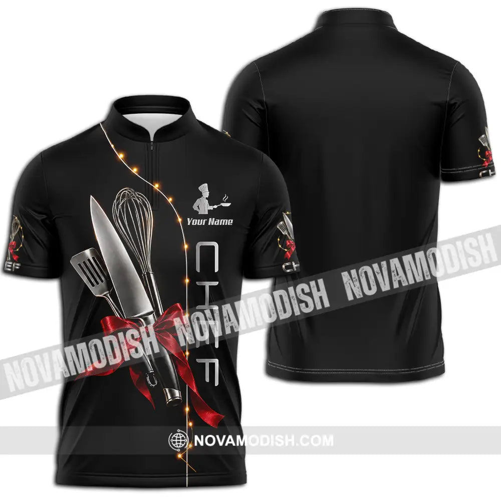 Unisex Shirt - Custom Chef Shirt - Zipper Polo Shirt / S - T-shirt