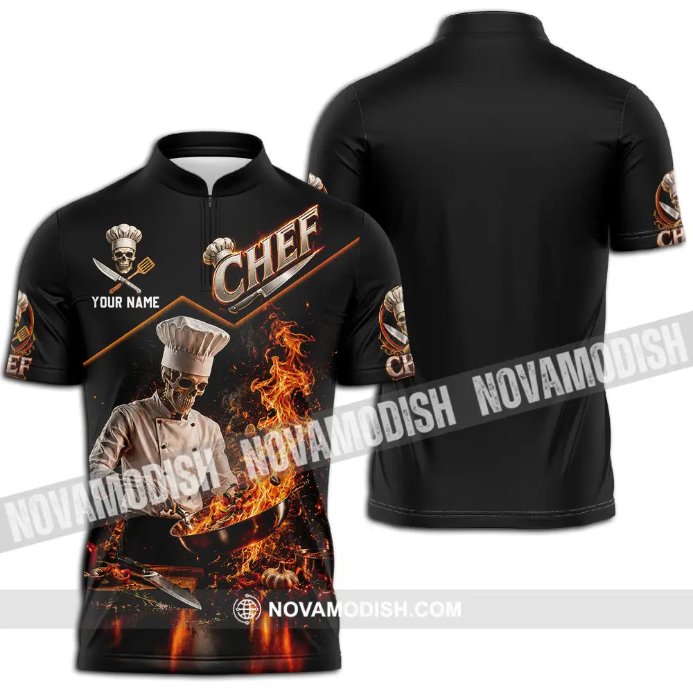 Unisex Shirt - Custom Chef Shirt - Zipper Polo Shirt / S - T-shirt