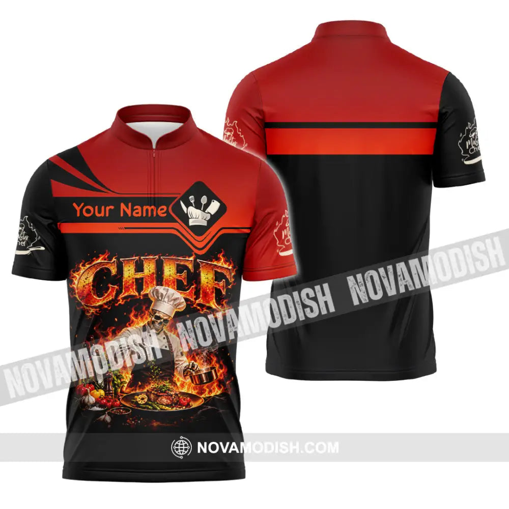 Unisex Shirt - Custom Chef Shirt - Zipper Polo Shirt / S - T-shirt