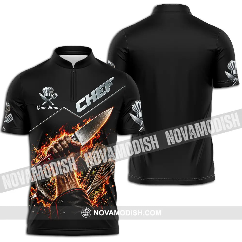 Unisex Shirt - Custom Chef Shirt - Zipper Polo Shirt / S - T-shirt