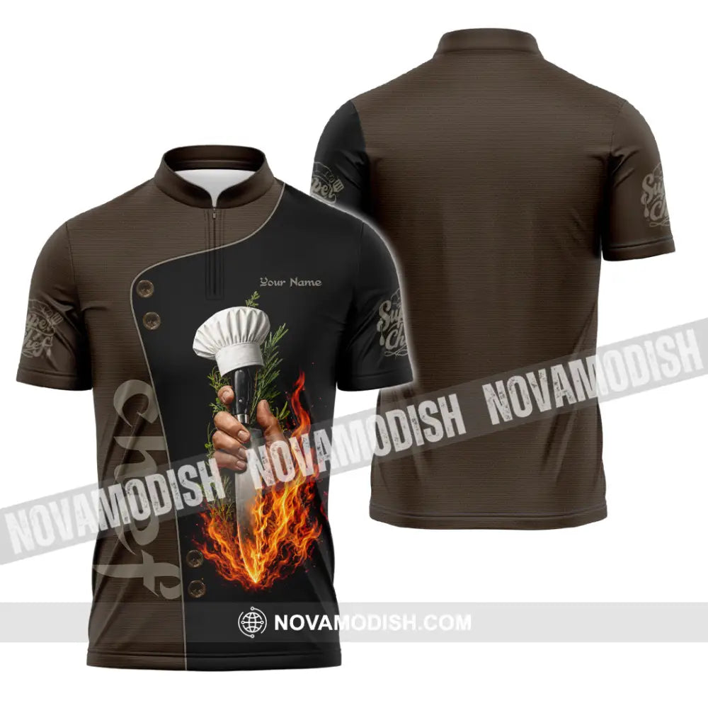 Unisex Shirt - Custom Chef Shirt - Zipper Polo Shirt / S - T-shirt