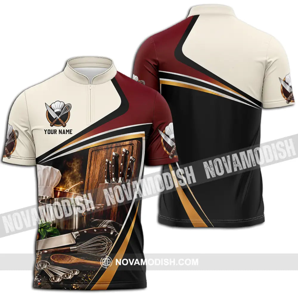 Unisex Shirt - Custom Chef Shirt - Zipper Polo Shirt / S - T-shirt