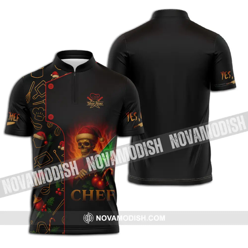 Unisex Shirt - Custom Chef Shirt Zipper Polo Shirt / S T-shirt