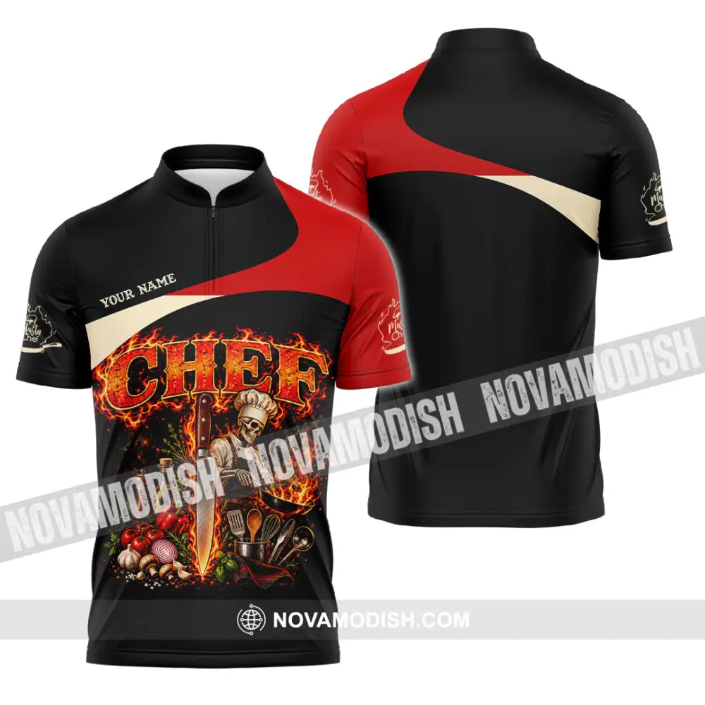 Unisex Shirt - Custom Chef Shirt - Zipper Polo Shirt / S - T-shirt