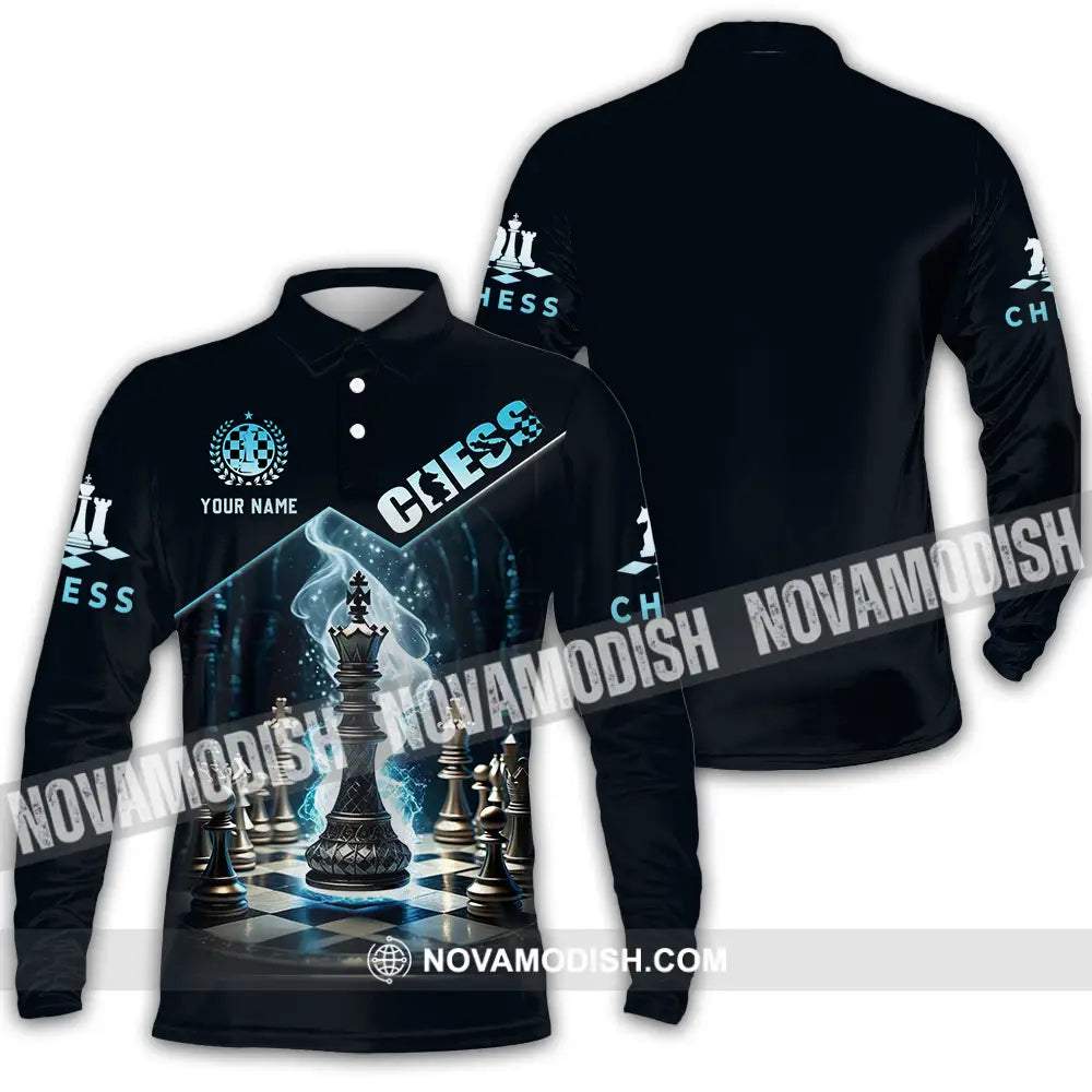 Unisex Shirt - Custom Chess 3D Shirt Long Sleeve Polo / S T-shirt